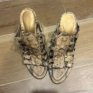 Bottega Veneta alligator skin sandal heels 8.5 (38 1/2)